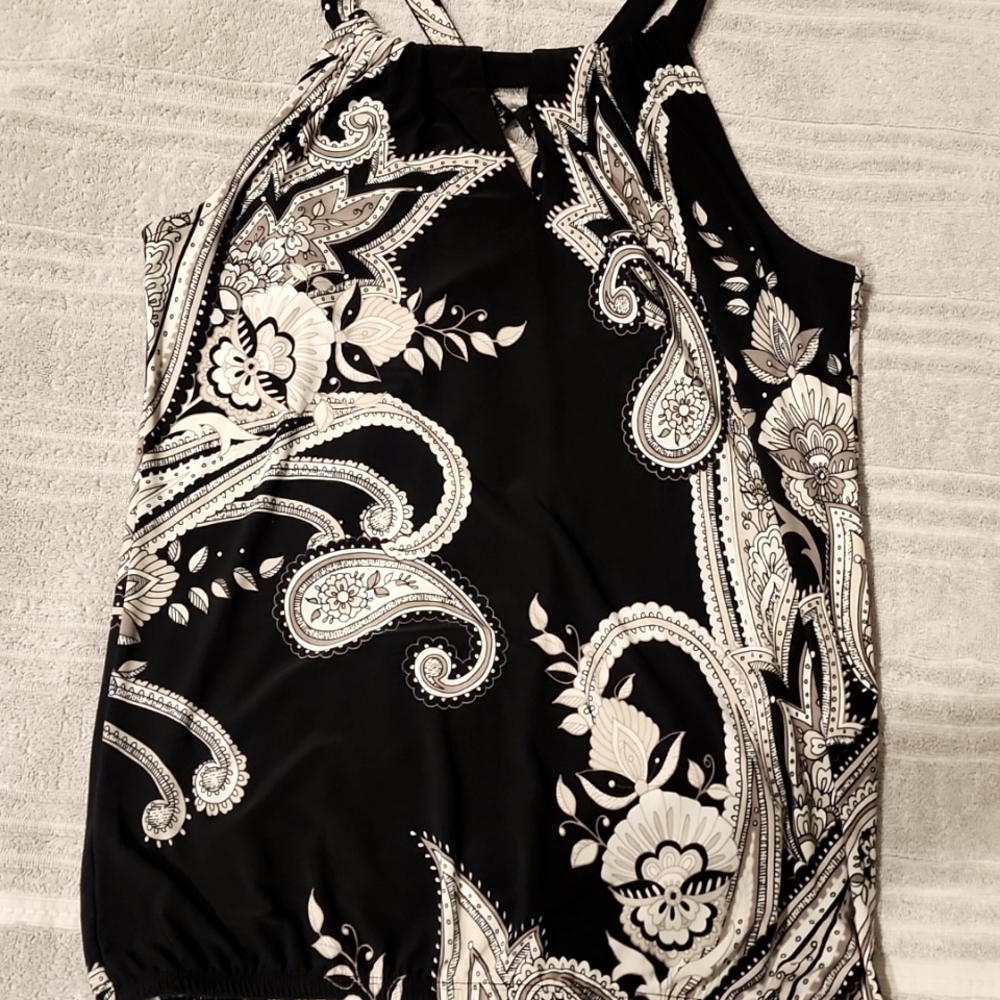 INC International Concepts Razor Back Paisley tank top